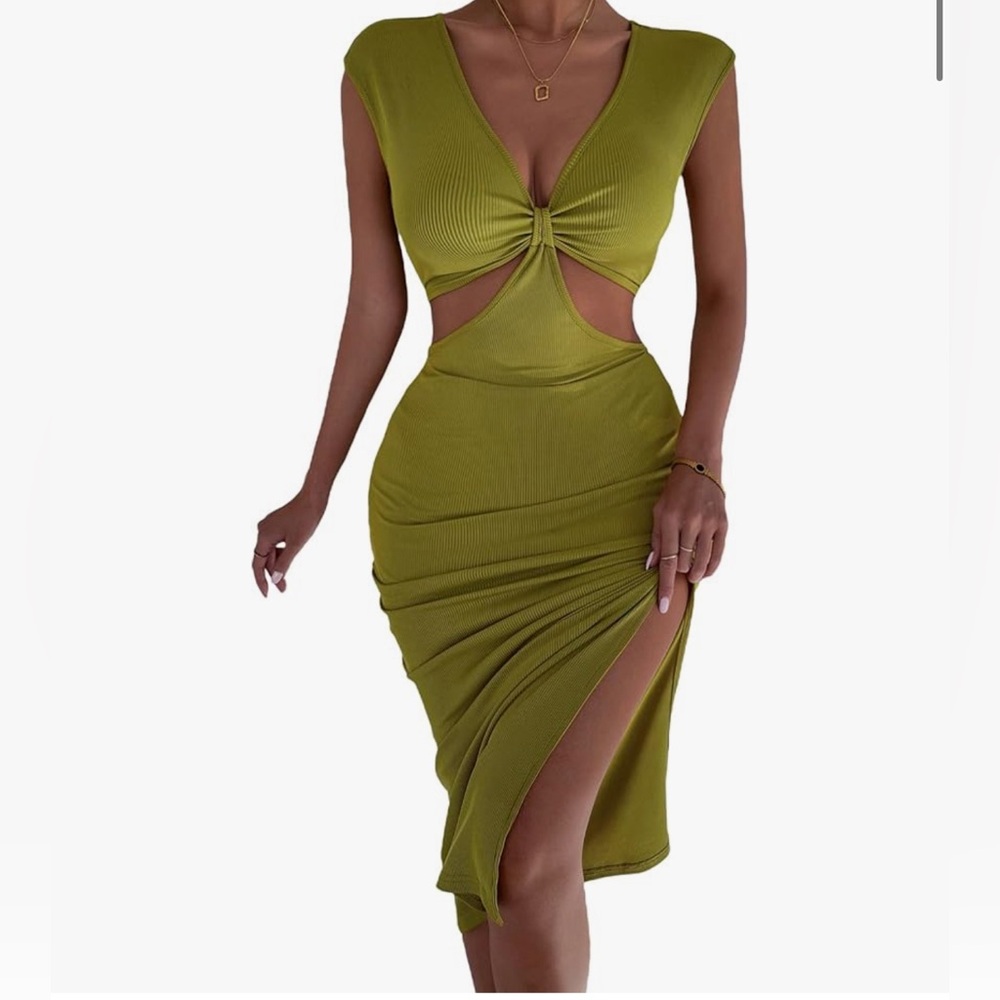 Cut out green dress